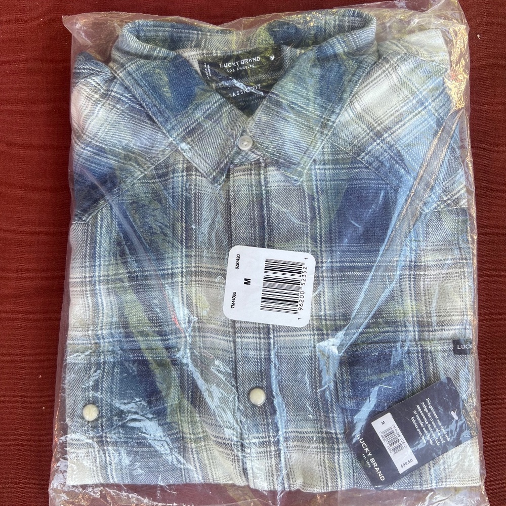 Plaid Indigo Long Sleeve Western Shirt